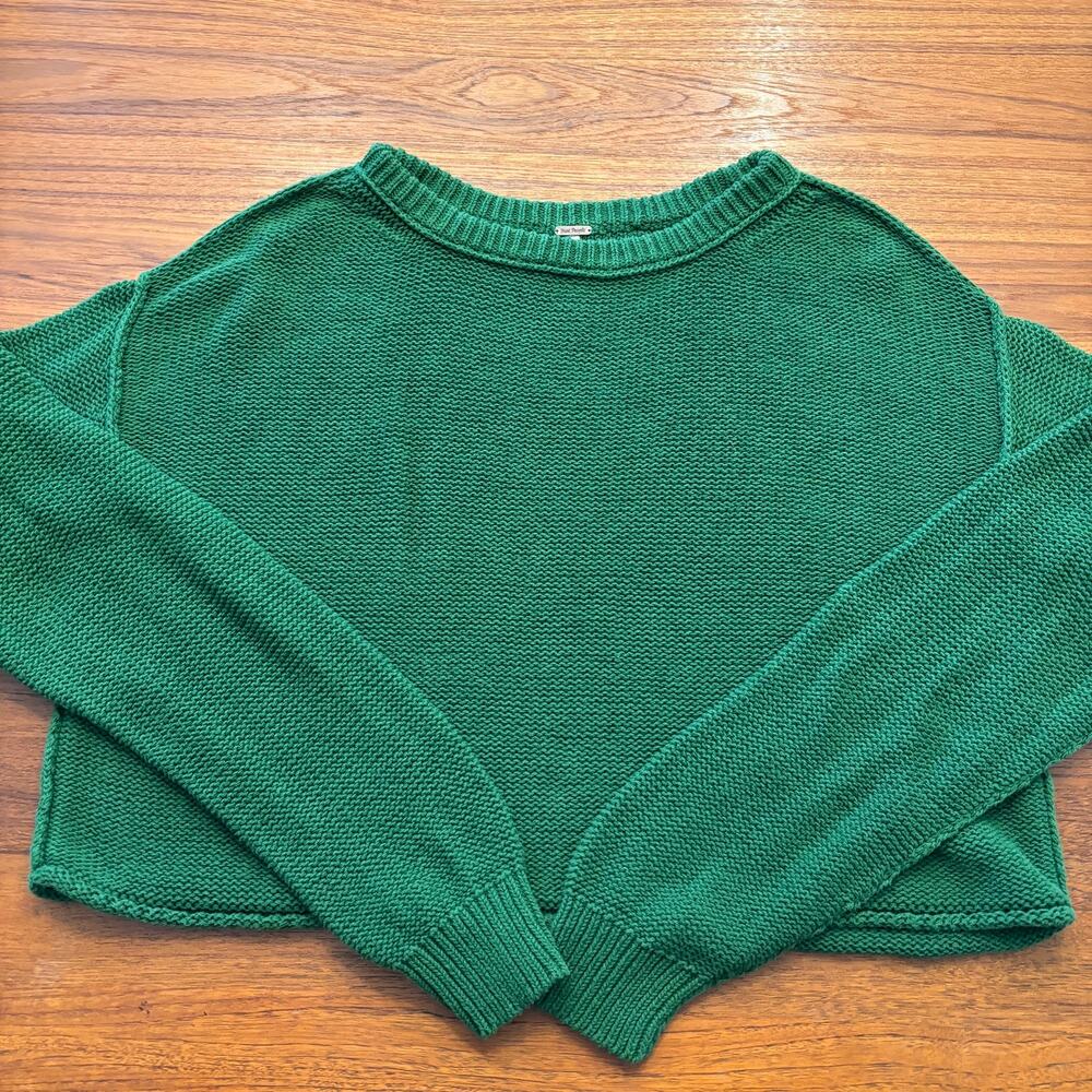 Free People Women's Knit Green Sweater Size Medium